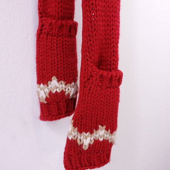 GAP Red/White Knit Scarf and Mittens - Picture 2 of 5